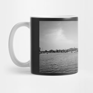 A view up the River Bure in the village of Horning in the heart of the Norfolk Broads Mug